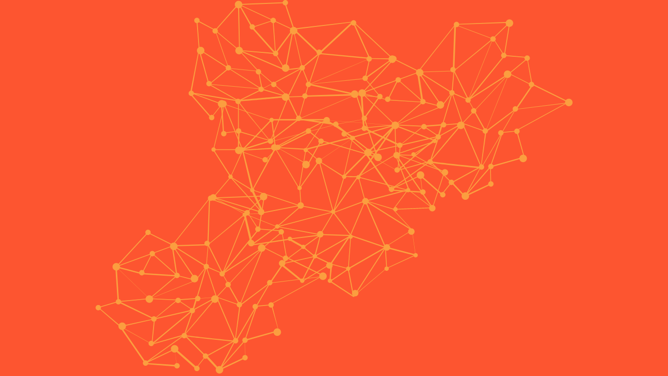 dots connecting a digital marketing strategy together over orange background